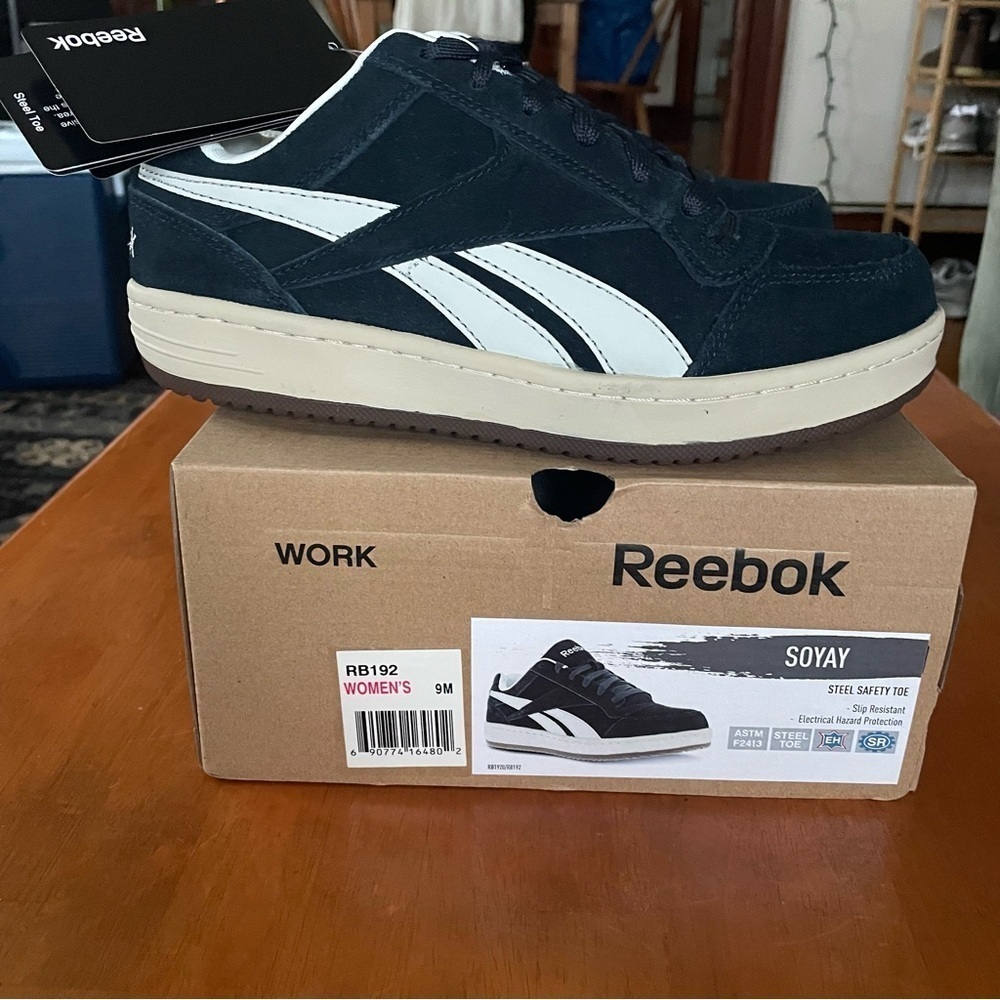 Reebok Work Blue and White Soyay Steel Toe Sneakers NEW